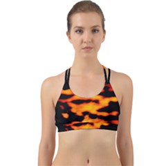 Orange Waves Abstract Series No2 Back Web Sports Bra by DimitriosArt