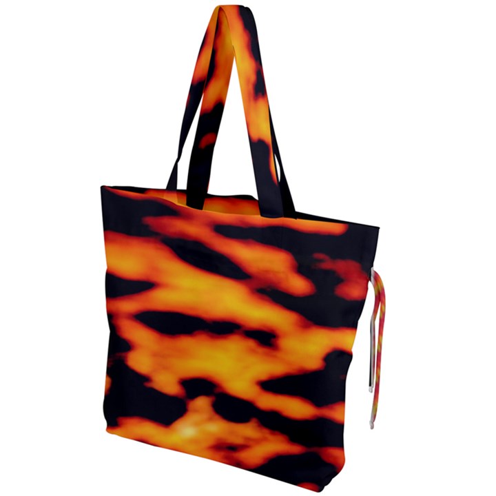 Orange Waves Abstract Series No2 Drawstring Tote Bag