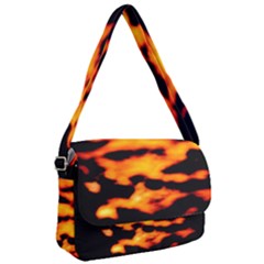 Orange Waves Abstract Series No2 Courier Bag by DimitriosArt