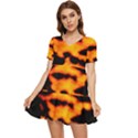 Orange Waves Abstract Series No2 Tiered Short Sleeve Mini Dress View1