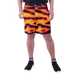 Orange Waves Abstract Series No2 Men s Pocket Shorts