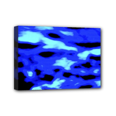 Blue Waves Abstract Series No11 Mini Canvas 7  X 5  (stretched) by DimitriosArt