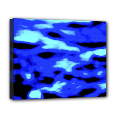 Blue Waves Abstract Series No11 Deluxe Canvas 20  X 16  (stretched) by DimitriosArt