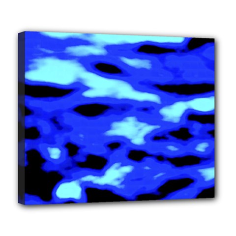 Blue Waves Abstract Series No11 Deluxe Canvas 24  X 20  (stretched) by DimitriosArt