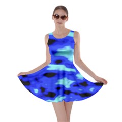 Blue Waves Abstract Series No11 Skater Dress by DimitriosArt