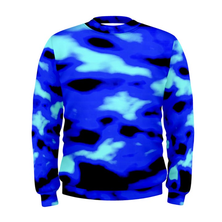 Blue Waves Abstract Series No11 Men s Sweatshirt