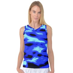 Blue Waves Abstract Series No11 Women s Basketball Tank Top by DimitriosArt