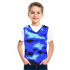 Blue Waves Abstract Series No11 Kids  Basketball Tank Top by DimitriosArt