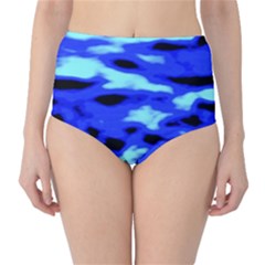 Blue Waves Abstract Series No11 Classic High-waist Bikini Bottoms by DimitriosArt