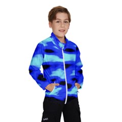 Blue Waves Abstract Series No11 Kids  Windbreaker by DimitriosArt