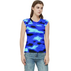 Blue Waves Abstract Series No11 Women s Raglan Cap Sleeve Tee by DimitriosArt