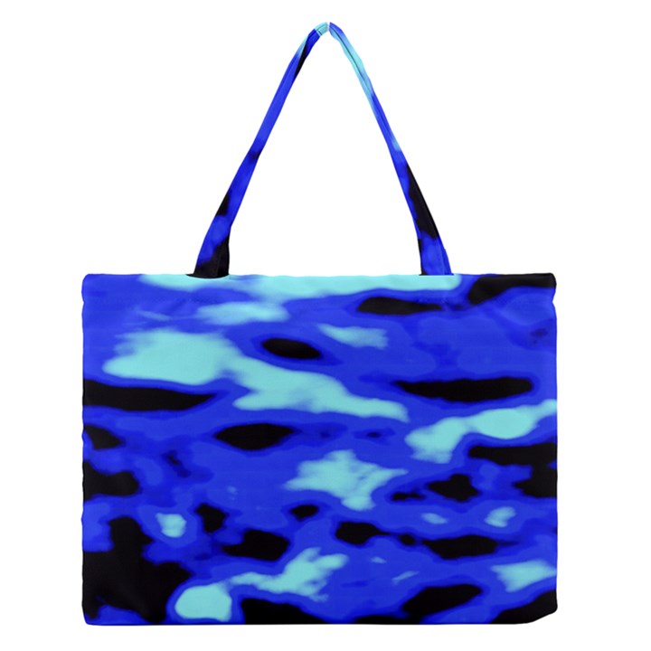 Blue Waves Abstract Series No11 Zipper Medium Tote Bag