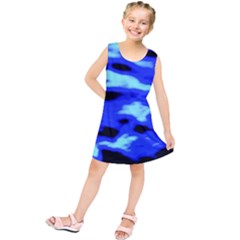 Blue Waves Abstract Series No11 Kids  Tunic Dress