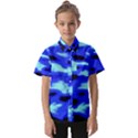 Blue Waves Abstract Series No11 Kids  Short Sleeve Shirt View1