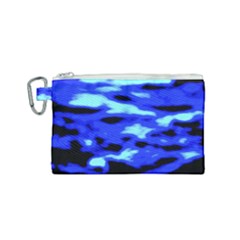 Blue Waves Abstract Series No11 Canvas Cosmetic Bag (small) by DimitriosArt