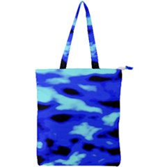 Blue Waves Abstract Series No11 Double Zip Up Tote Bag by DimitriosArt