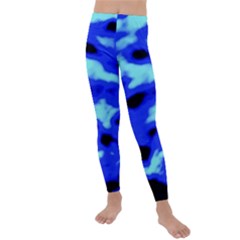 Blue Waves Abstract Series No11 Kids  Lightweight Velour Leggings by DimitriosArt