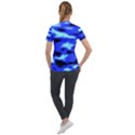 Blue Waves Abstract Series No11 Short Sleeve Zip Up Jacket View2