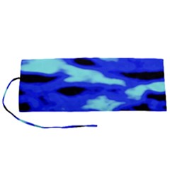 Blue Waves Abstract Series No11 Roll Up Canvas Pencil Holder (s) by DimitriosArt