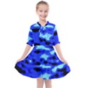 Blue Waves Abstract Series No11 Kids  All Frills Chiffon Dress View1