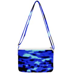 Blue Waves Abstract Series No11 Double Gusset Crossbody Bag by DimitriosArt