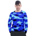 Blue Waves Abstract Series No11 Men s Long Sleeve Raglan Tee View1