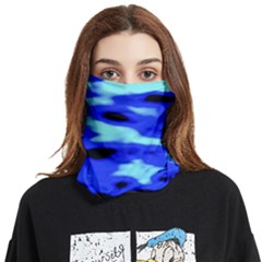 Blue Waves Abstract Series No11 Face Covering Bandana (two Sides) by DimitriosArt