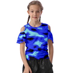 Blue Waves Abstract Series No11 Kids  Butterfly Cutout Tee