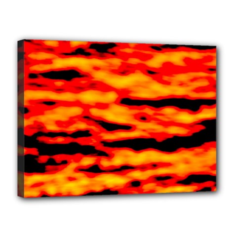 Red  Waves Abstract Series No14 Canvas 16  X 12  (stretched) by DimitriosArt