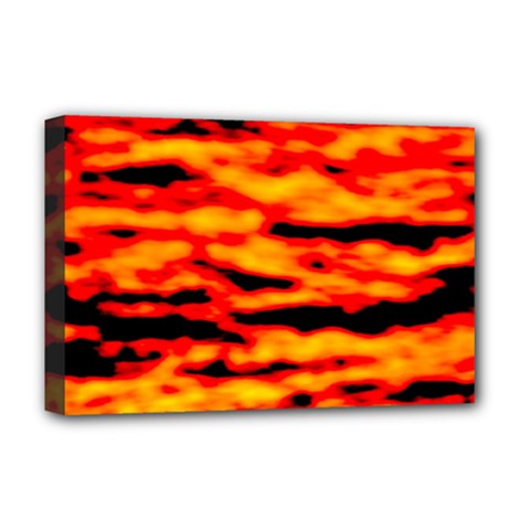 Red  Waves Abstract Series No14 Deluxe Canvas 18  X 12  (stretched) by DimitriosArt