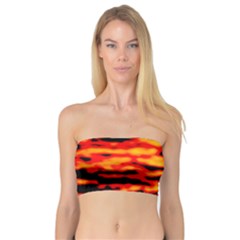 Red  Waves Abstract Series No14 Bandeau Top by DimitriosArt