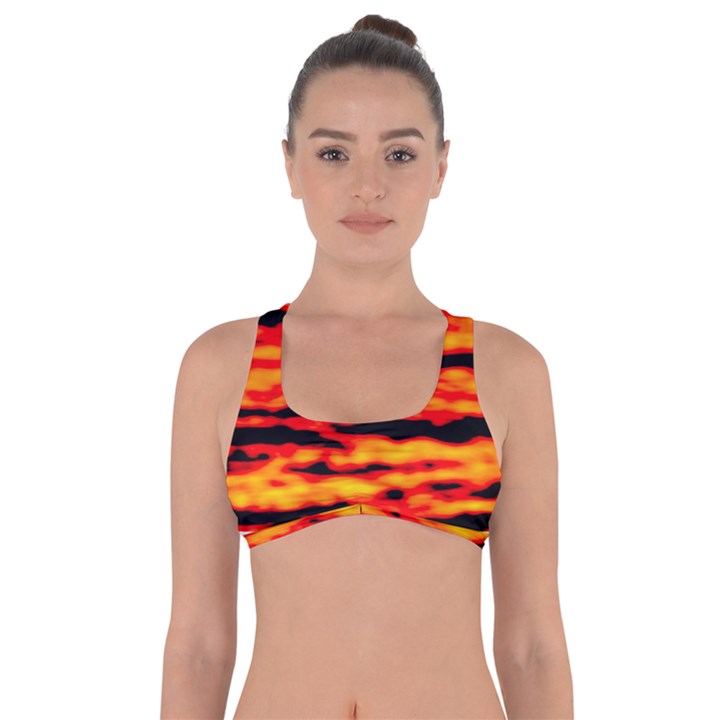 Red  Waves Abstract Series No14 Got No Strings Sports Bra