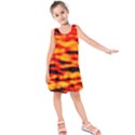 Red  Waves Abstract Series No14 Kids  Sleeveless Dress View1