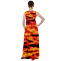 Red  Waves Abstract Series No14 Empire Waist Velour Maxi Dress View2