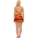 Red  Waves Abstract Series No14 Vintage Style Bikini Top and Skirt Set  View4