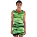 Green  Waves Abstract Series No13 Wrap Front Bodycon Dress View1