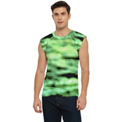 Green  Waves Abstract Series No13 Men s Raglan Cap Sleeve Tee