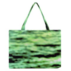 Green  Waves Abstract Series No13 Zipper Medium Tote Bag by DimitriosArt