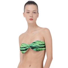 Green  Waves Abstract Series No13 Classic Bandeau Bikini Top  by DimitriosArt