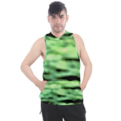 Green  Waves Abstract Series No13 Men s Sleeveless Hoodie by DimitriosArt