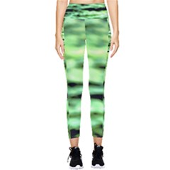 Green  Waves Abstract Series No13 Pocket Leggings 