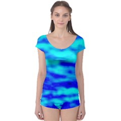 Blue Waves Abstract Series No12 Boyleg Leotard  by DimitriosArt