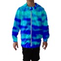 Blue Waves Abstract Series No12 Kids  Hooded Windbreaker View1