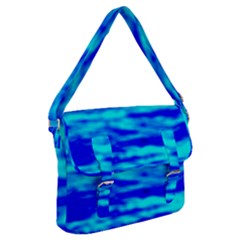 Blue Waves Abstract Series No12 Buckle Messenger Bag by DimitriosArt