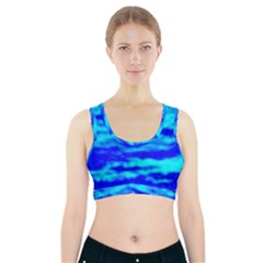 Blue Waves Abstract Series No12 Sports Bra With Pocket by DimitriosArt