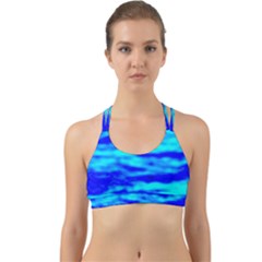 Blue Waves Abstract Series No12 Back Web Sports Bra by DimitriosArt