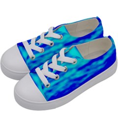 Blue Waves Abstract Series No12 Kids  Low Top Canvas Sneakers by DimitriosArt