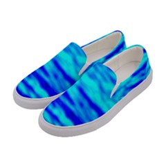 Blue Waves Abstract Series No12 Women s Canvas Slip Ons by DimitriosArt