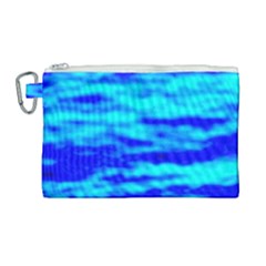 Blue Waves Abstract Series No12 Canvas Cosmetic Bag (large) by DimitriosArt