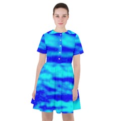 Blue Waves Abstract Series No12 Sailor Dress by DimitriosArt